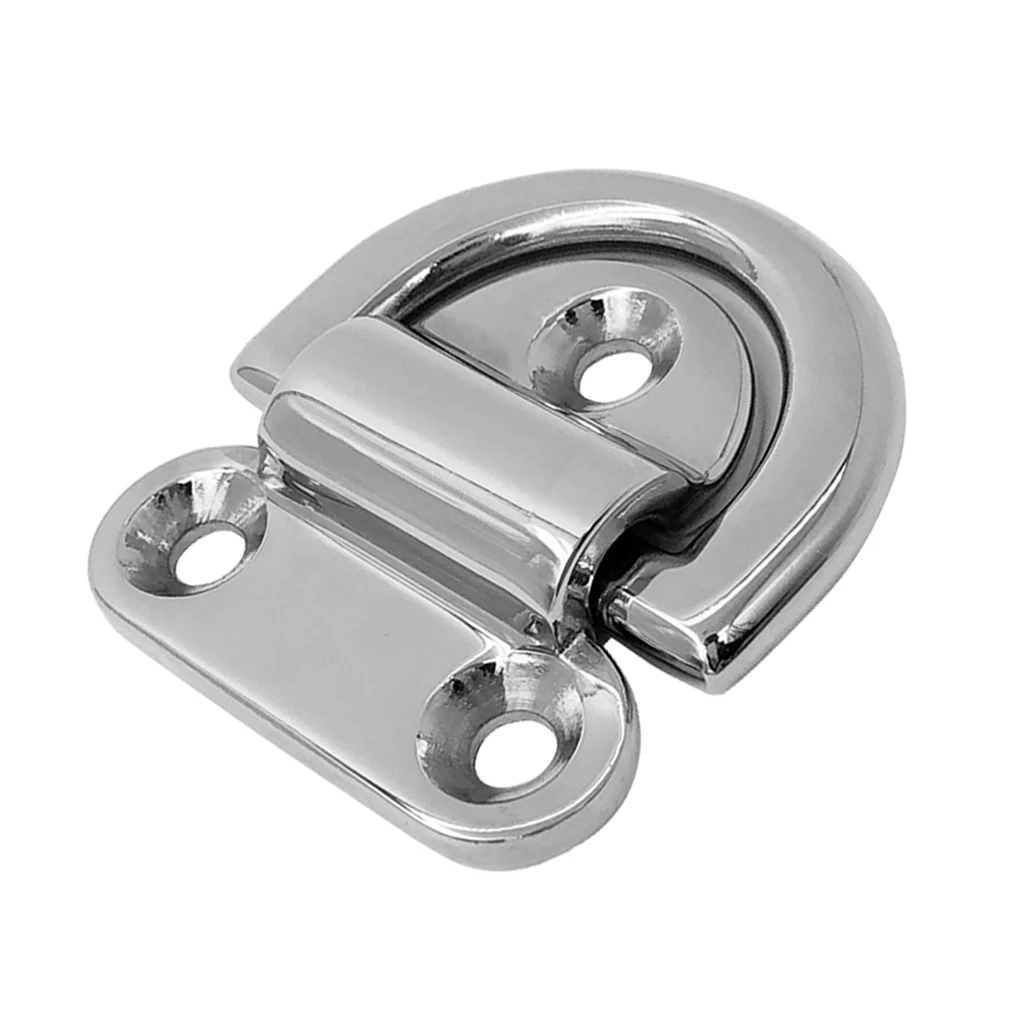 5x Folding Pad Eye Lashing D Ring Tie Down Anchor Point Marine Trailer