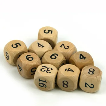 

10PCS/Lot Dice Set , High Quality Wooden ,6 Sided Number Dice For Club/Party/Family Games