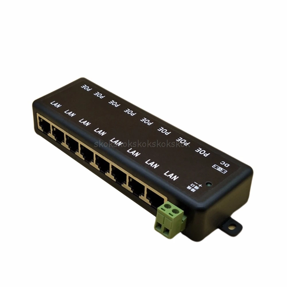 

New 8 Ports POE Injector POE Splitter for CCTV Network POE Camera Power Over Ethernet IEEE802.3af A16 19 Dropship