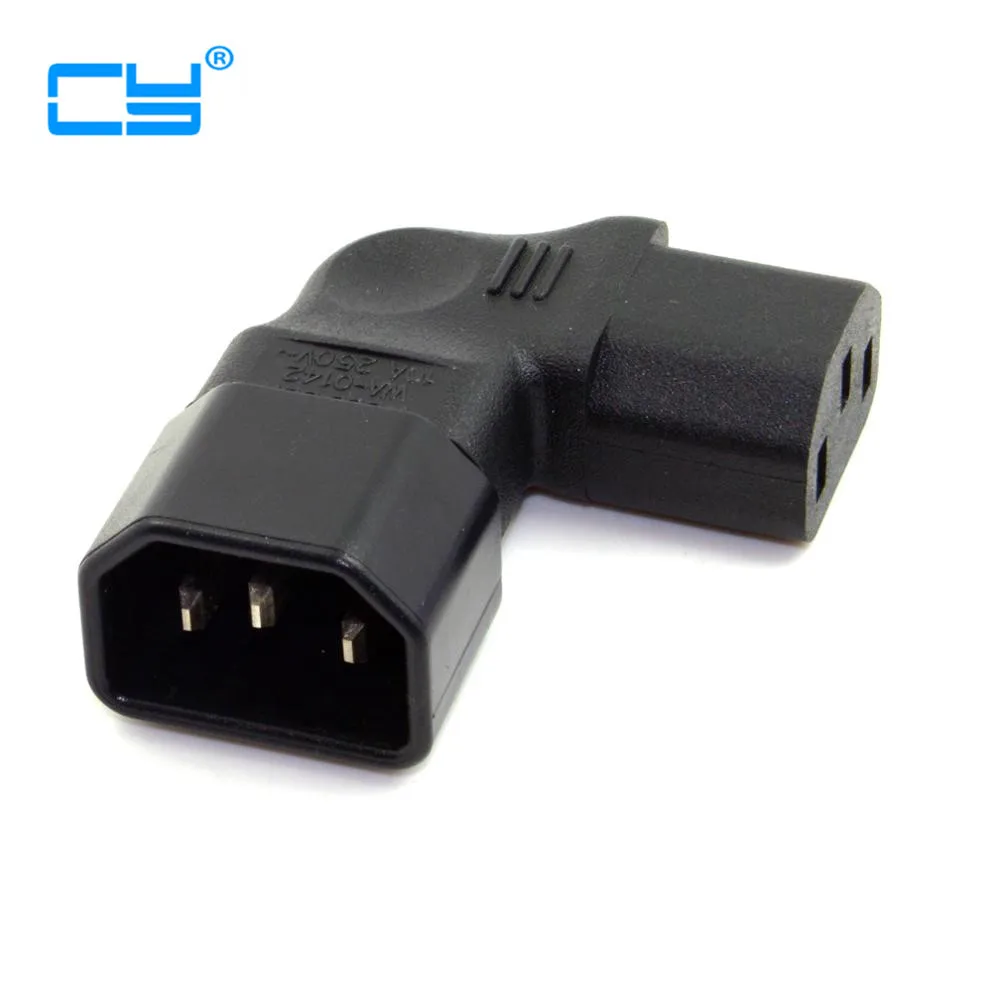 90 Degree Left Angle IEC Adapter Plug IEC 320 C14 to C13 LCD TV Wall Mount