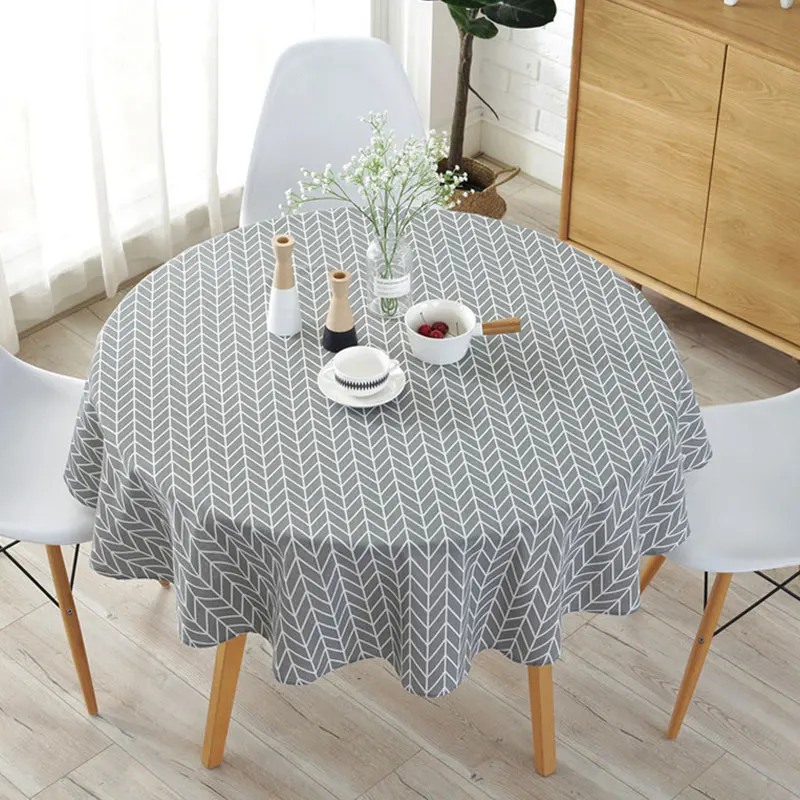 

Table Decor Round Party Geometric Patterns Tablecloth Simple Dinning Home Decoration WXV Sale