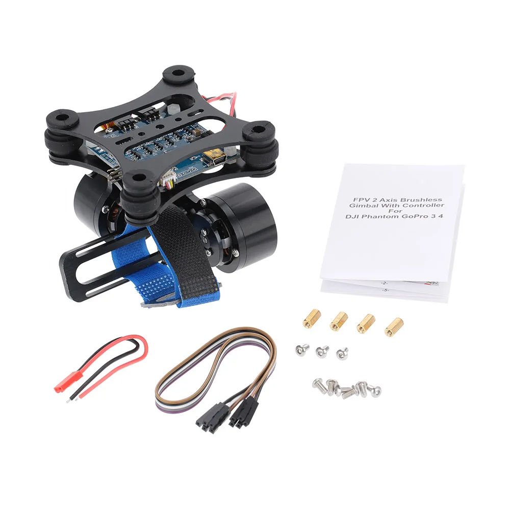 GoolRC CNC FPV Quadcopter BGC 2 Axis Brushless Gimbal With Controller Sensor For GoPro 3 Camera DJI Phantom 1 2 Walkera X350 Pro