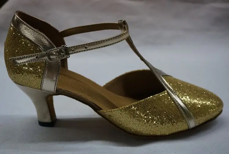 Gold sequins Women's Latin/Modern dance shoes Close toe Winter and