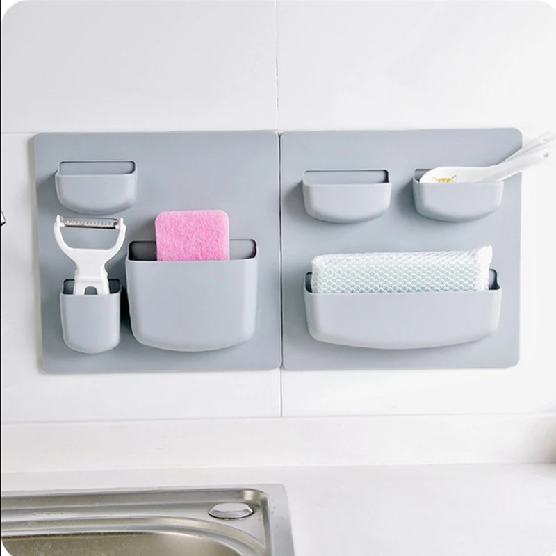 Настенный стеллаж на присоске для хранения косметических принадлежностей держатель для хранения мелочей бытовой кухонный холодильник органайзер для ванной комнаты