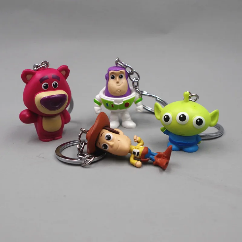 Hot Toys Movie Toy Story 4pcs/set New Woody Buzz Lightyear PVC Action Figure Keychain Figure Doll Toys for Children Gifts