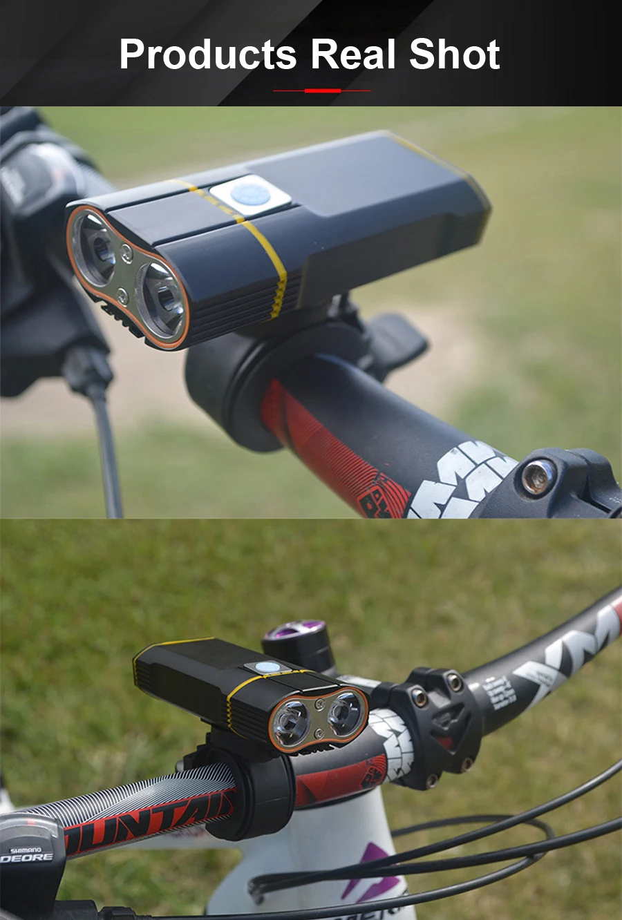 2400LM велосипед свет 2x XML-L2 светодиодный фонарик для велосипеда свет с USB перезаряжаемая батарея Велоспорт передний свет+ крепление на руль