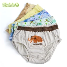 5 шт./лот, хлопковые детские штаны для мальчиков Нижнее белье с рисунками животных, детские шорты, трусы-боксеры, нижнее белье для детей возрастом от 2 до 8 лет