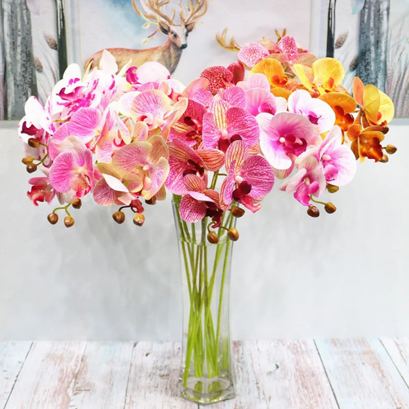

Artificial Butterfly Orchid Flowers 3D Fake Moth flor Orchid Flower for Home Wedding DIY Decoration Real Touch Home Decor Flore