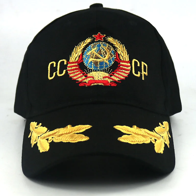 Новинка CCCP СССР Бейсболка унисекс Регулируемый хлопок CCCP вышивка snapback шляпа модные кепки спортивные шапки для мужчин - Цвет: Черный