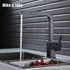 Precio reducido Grifo cuadrado de latón para cocina, mezclador de cocina, mezclador de fregadero, grifos de cocina, extraíble, mj55b, pintura negra p6KaO15M