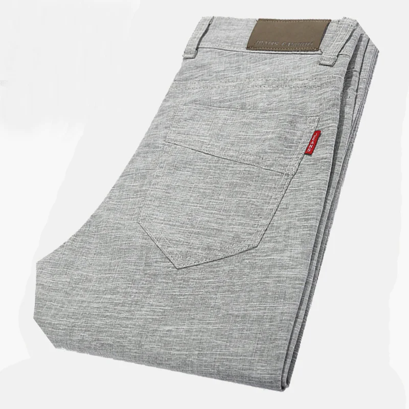 

2019 men's spring and summer linen breathable casual straight casual trousers thin section large size comfortable trousers