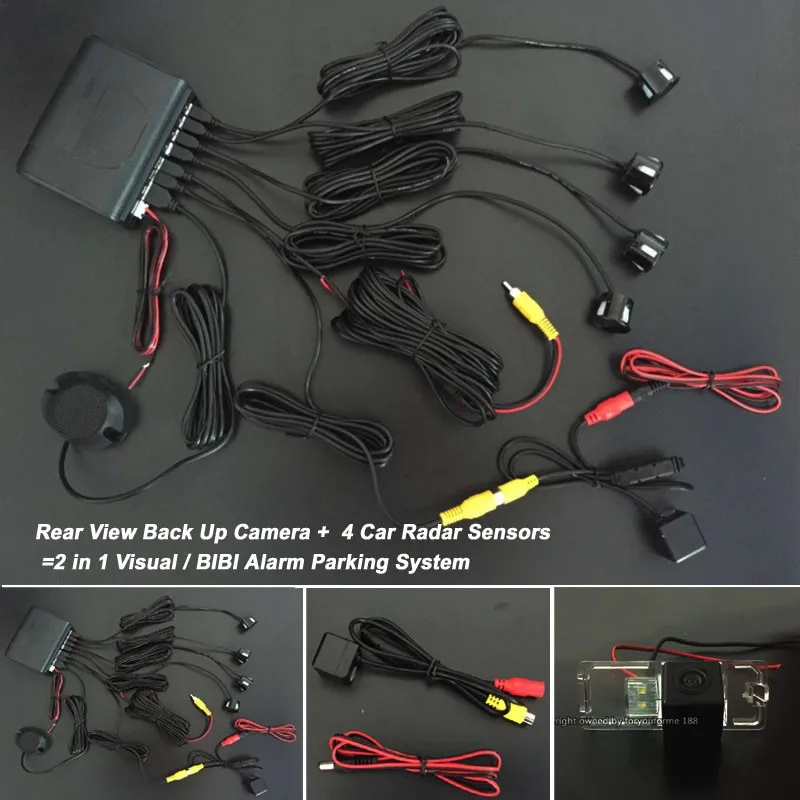Parking Sensors+rear View Camera = 2 In 1 Visual Bibi Alarm Parking