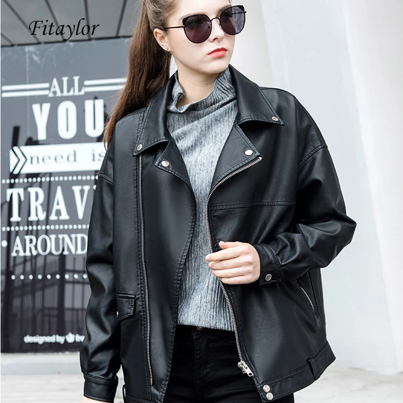 Chaqueta de cuero a la moda para mujer abrigo de motorista de Motor Chaqueta de cuero a la moda para mujer abrigo de motorista de Motor
