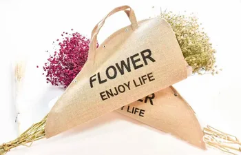 

5 pcs Bloem Draagtas Linnen Draagbare Bloemen Verpakking Handtas Bloemist Verse Bloem Carrier Pouch