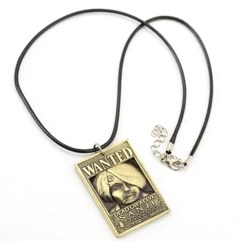 

12pcs/lot ONE PIECE Wanted Poster Necklace Sanji Warrant Pendant Necklace Friendship Men Women Anime Jewelry Choker Accessories