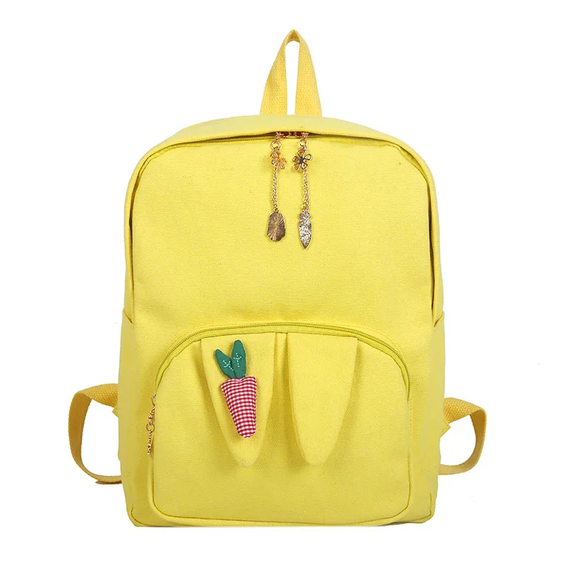 

Miyahouse Cute Soft Funny Carrot Canvas Lady Backpack Cartoon Rabbit Ears Student Female Rucksack Sweet Style Women Backpack