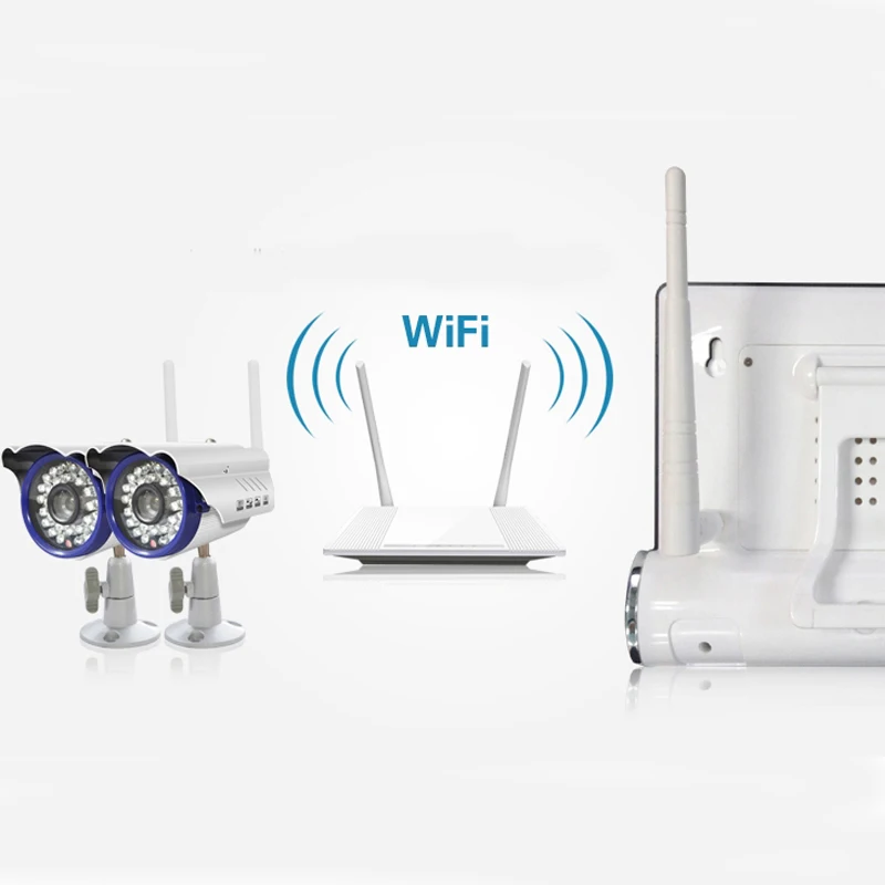 Smart ONVIF сетевого видео сервера NVS с 4ch Камера подключения 7 дюймов Сенсорный экран