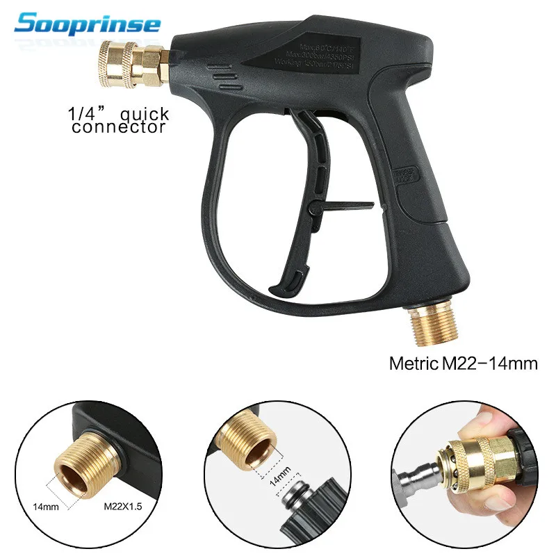 Lavadora de Alta Espuma com M22-14 4000psi para Karcher Sooprinse Pressão Arma Espuma Lança Canhão Bico Rosca Lavagem Limpeza Carro 11 Cheap Pistola de água e lança-espuma de neve