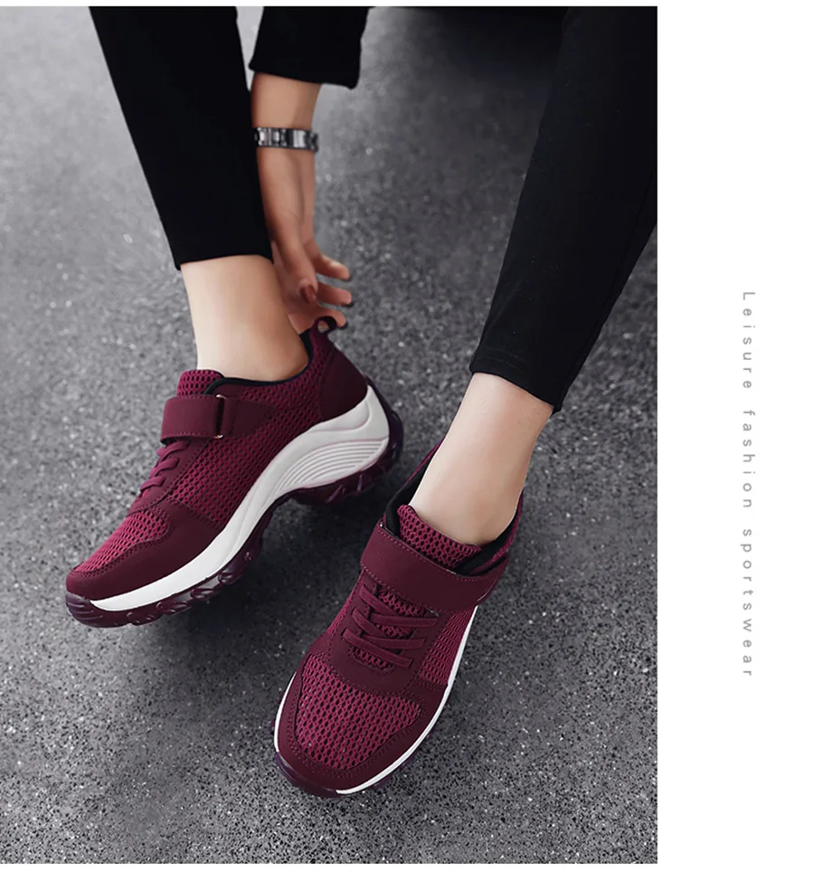 TKN 2019 для женщин кроссовки прогулочная обувь Открытый дышащий увеличивающие рост для похудения на плоской платформе Обувь Женщина фитнес