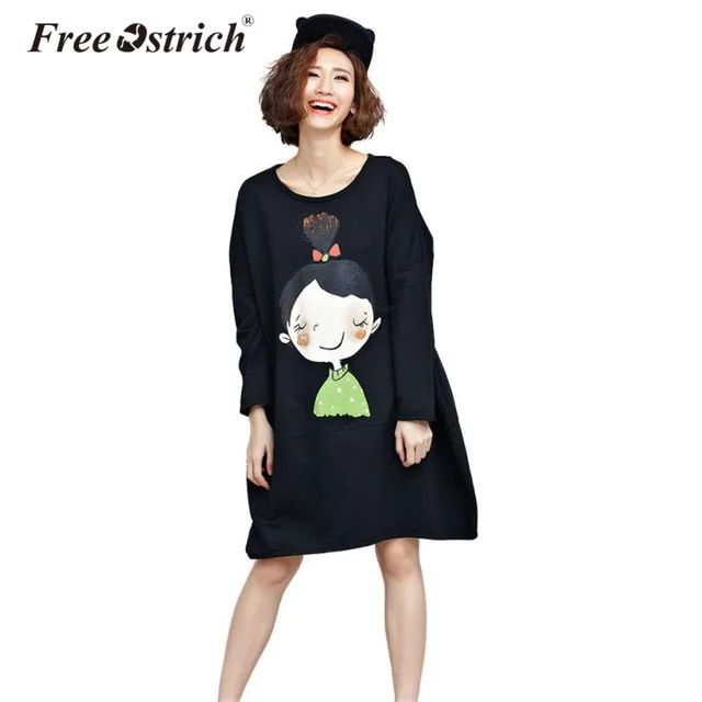 2018 Autumn Hoodies Sweatshirts Woemn Cartoon Girl Pattern Fashion 