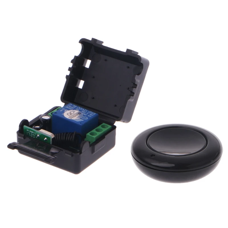 

OOTDTY New Black DC 9V 12V 24V 10A Relay 1CH Wireless Remote Control Switch Receiver + Transmitter