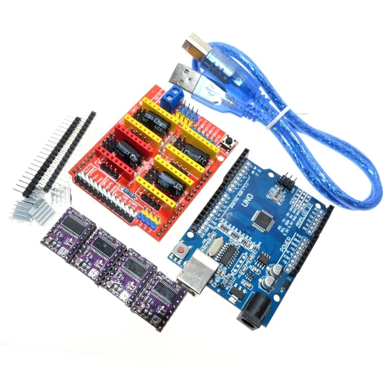 

Cnc shield V3 engraving machine 3D Printe+ 4pcs DRV8825 driver expansion board for Arduino + UNO R3 with USB cable