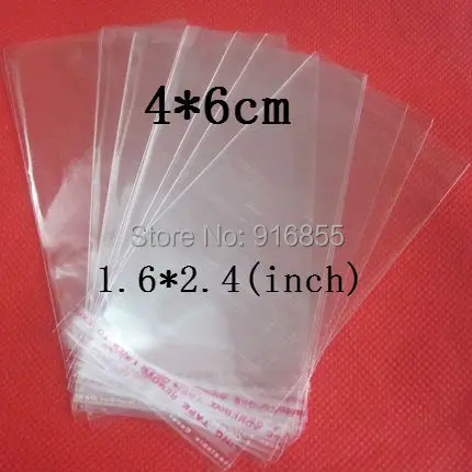

Free Shipping 1000pcs/lot 6*4cm Clear Resealable Cellophane Packing Plastic Self Adhesive Seal OPP Package bags for jewelry