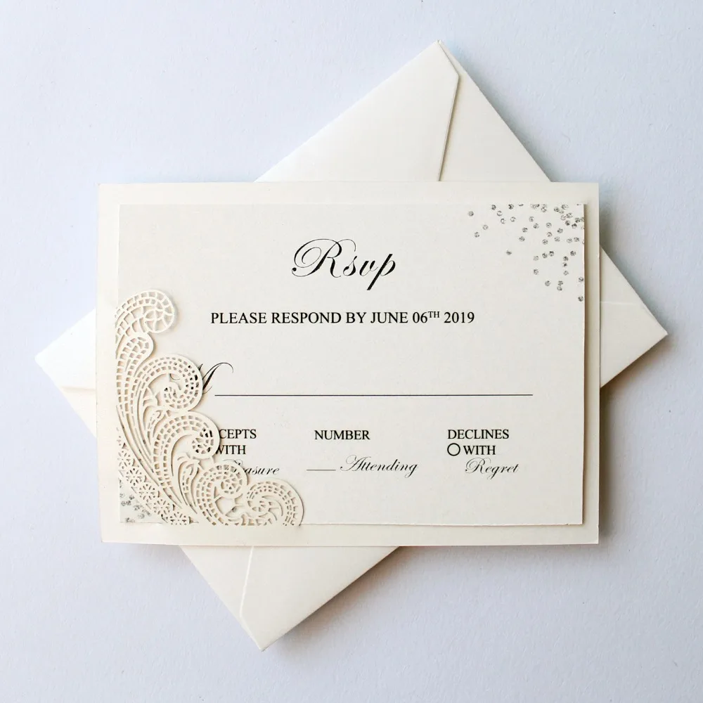 RSVP Cards Included With Invitation Envelope 50pcs