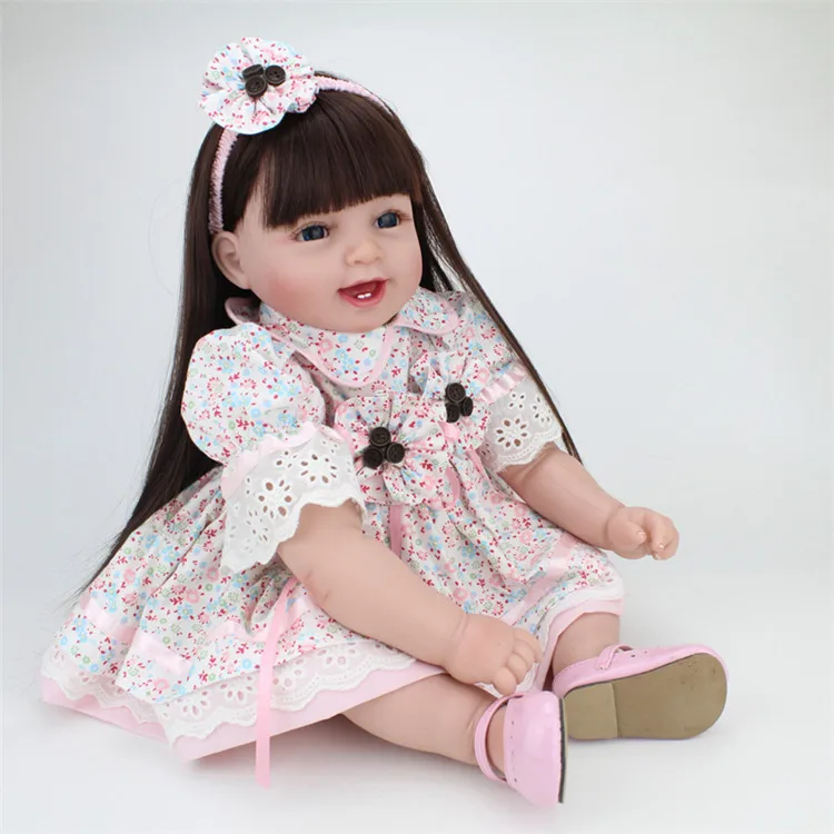 Silicone Reborn Baby Girl Toys Educational Princess Baby Doll 22 Inch Lifelike Vinyl bebe alive Dolls Gift For The New Year