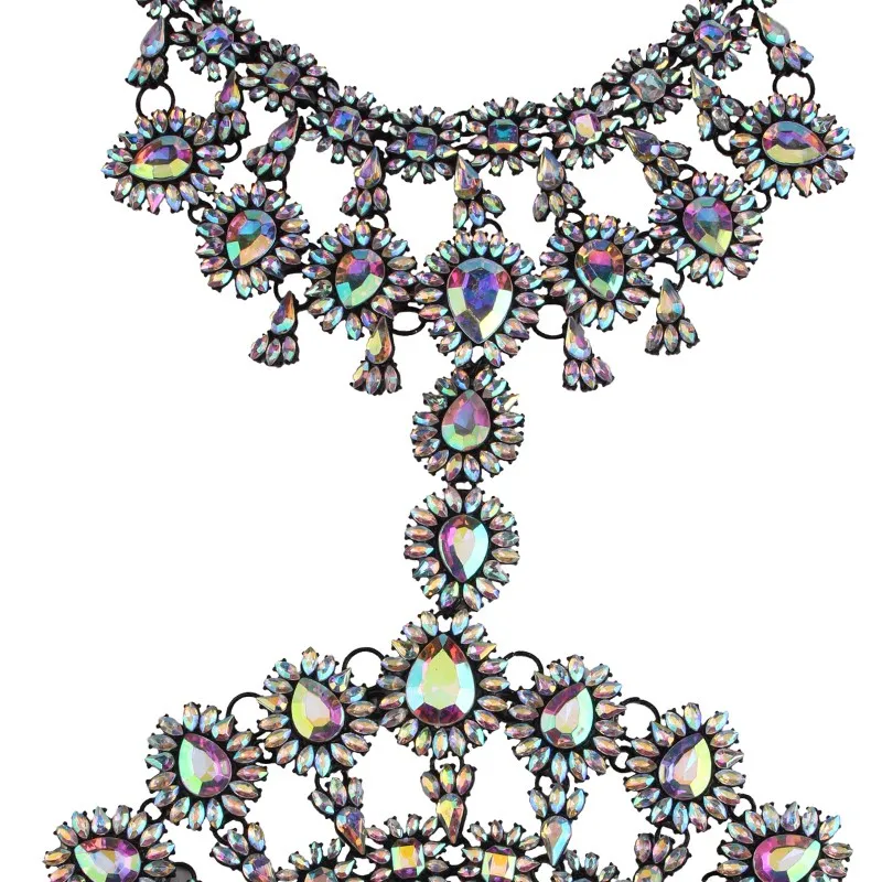 Лучшее женское новое летнее длинное ожерелье цепочка для тела сексуальная ручная работа AB кристалл драгоценный камень массивное Макси роскошное массивное ожерелье с драгоценным камнем Femme 3415