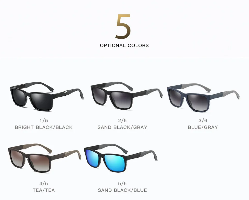 TR90 поляризованных солнцезащитных очков, красочные поляризационные очки, Пружинистые дужки, очки для вождения, A529