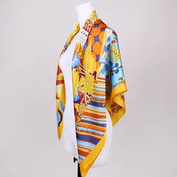 HA117 Весна 2019 Новый стиль Для женщин шарфы, пляжные шали большой 110 см Шелковый крепированный сатин бренд 100% шелковый шарф