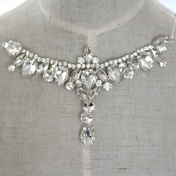 

Colorful Crystal White Rhinestone Applique Sew On Rhinestone Brooch Wedding Dress Party Dress Rhinestone Fake Decoration Glass