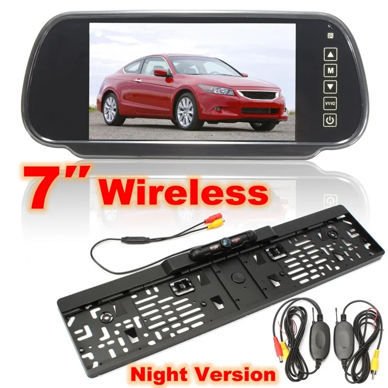 Car Styling 7 Inch TFT LCD Screen Car Rear View Monitor Display+Wireless Rear view Reverse Backup Camera License Car Styling 7 Inch TFT LCD Screen Car Rear View Monitor Display+Wireless Rear view Reverse Backup Camera License