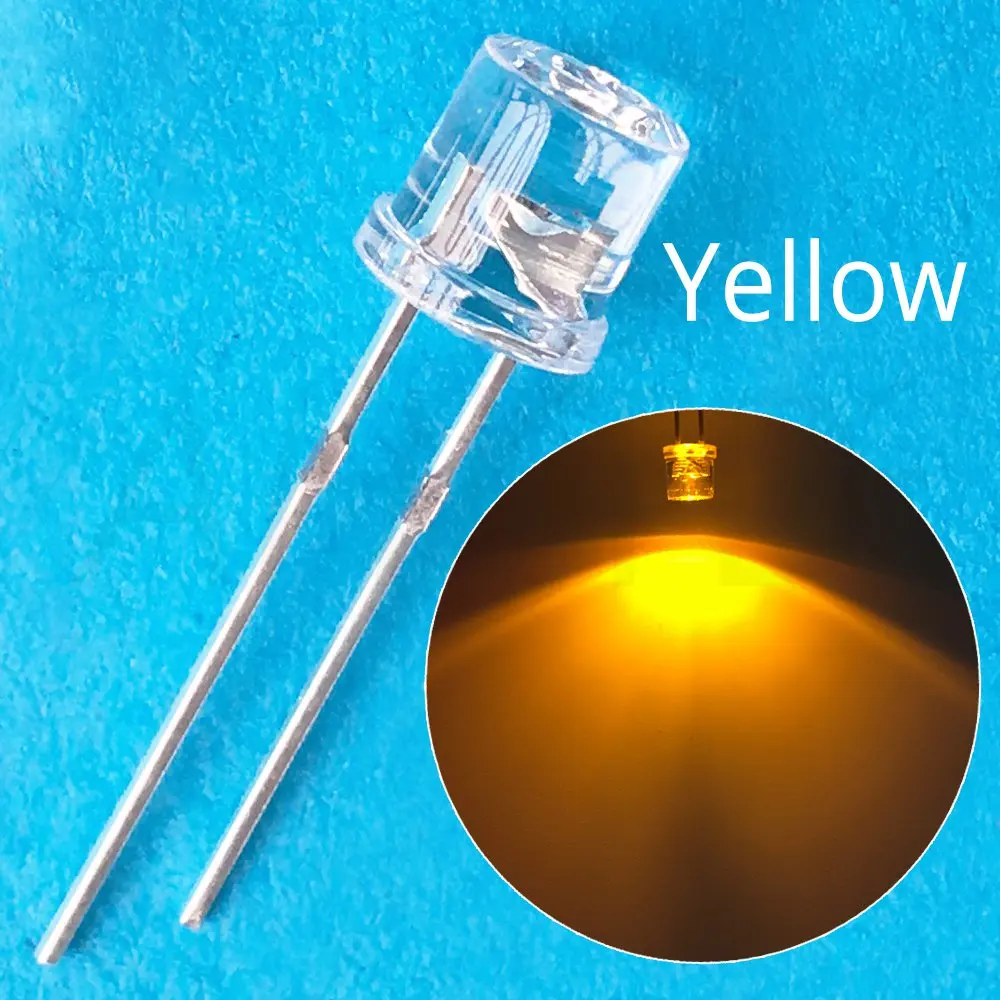 Ahltd 5mm Flat top white Red Pink Yellow Blue Wide Angle Light lamp Diode LED ultra bright bulbs emitting diodes F5 5mm Lamp