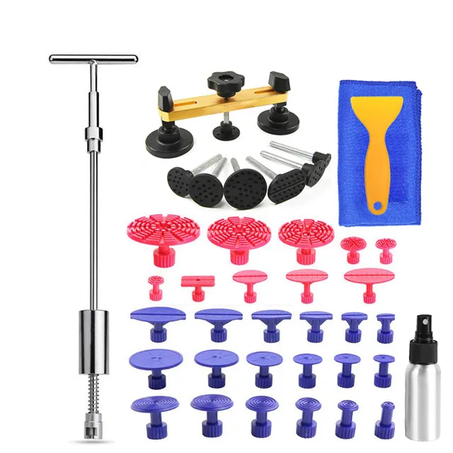 PDR набор инструментов для автомобиля, инструмент для удаления вмятин, Ремонтный съемник, набор инструментов, скользящий/Обратный молоток, присоска, тяговый мост, комплект - Цвет: Зеленый, фиолетовый