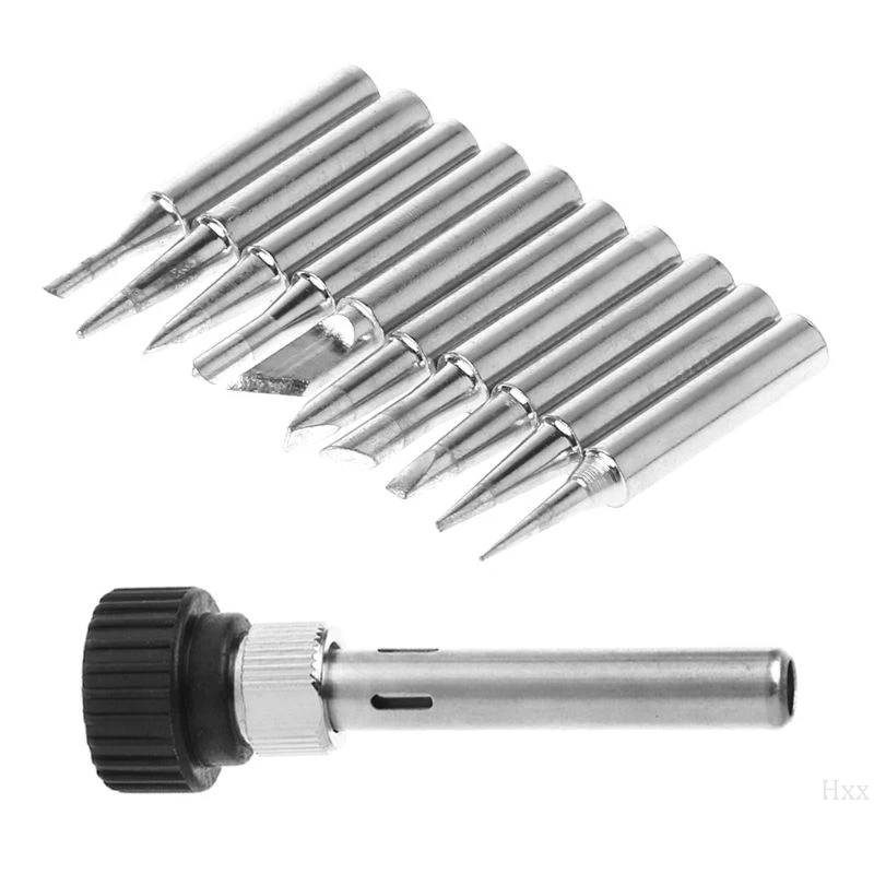 

11 Pcs 900M-T Soldering Iron Tips Lead Free For Hakko 936 Lukey 852D 898d SAIKE Soldering Station Hxx