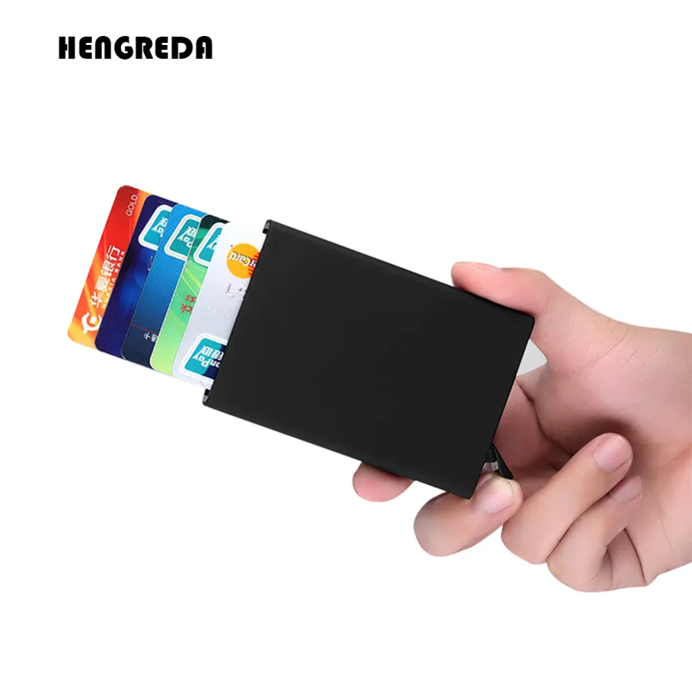

Automatic Pop-up Card Case Holder, 2018 Slim Aluminum Bank Credit Business Card Case, RFID Blocking Fit Wallet Money Clip