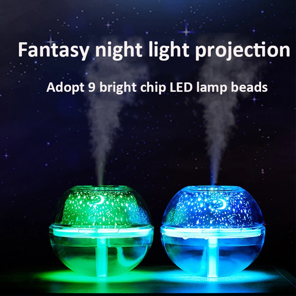 USB Starry Night Light Projection Humidifier 500ml Aroma Diffuser Aromatherapy 