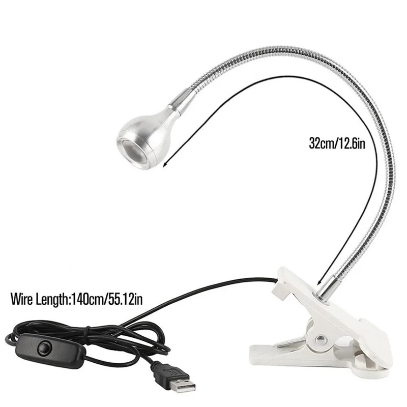  Flexible LED Table lamp USB Desk Holder Clip Bed Study Reading Book Feeding Bulb spotlight apex leg
