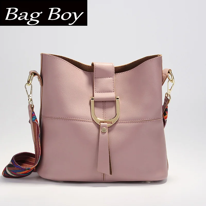 

Bagboy Women Bucket Luxury Bag Female Messenger Bag Shoulder Bag Wild Simple Leather Casual Handbag Tide Party Crossbody Bag