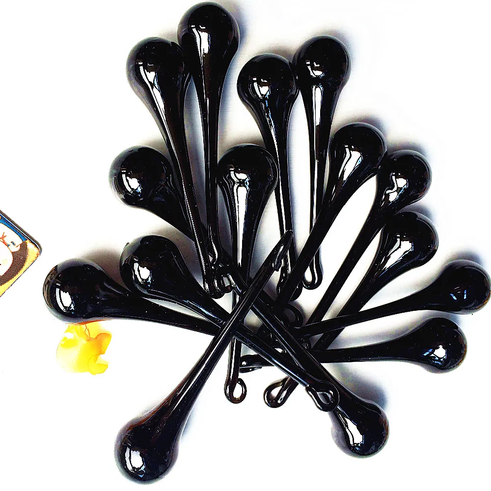 

Free Shipping 20pcs/lot 20x80mm glass Black chandelier prism pendant hanging parts for wedding Christmas tree decoration