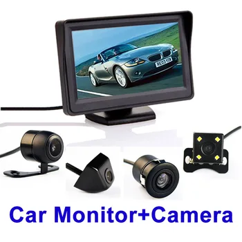 

4.3Inch Auto Parking System HD Car Rearview Mirror Monitor with 170 Degrees Waterproof Car rear view camera FREE SHIPPING