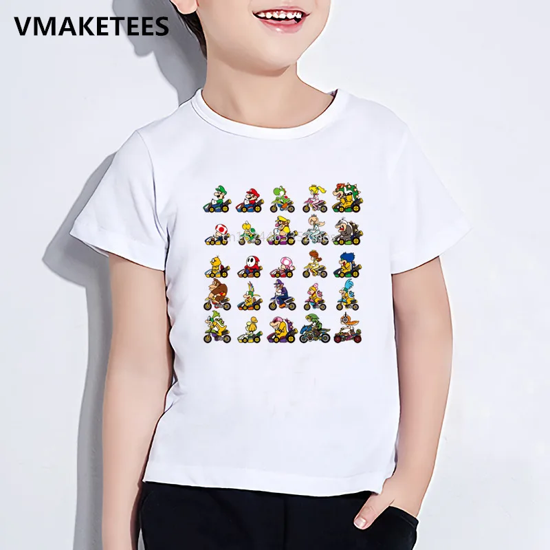 

Kids Summer Girls & Boys T shirt Children Super Mario Game Multiple Characters Cartoon Print T-shirt Funny Baby Clothes,HKP5590