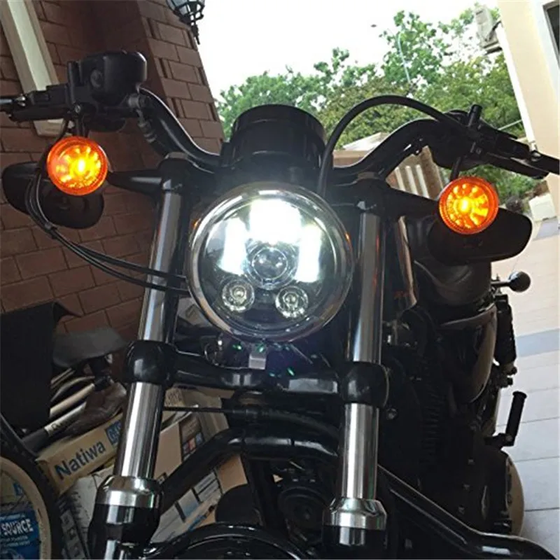 5 3/4" Front Driving Headlight LED Motorbike Round Headlamp With Chrome