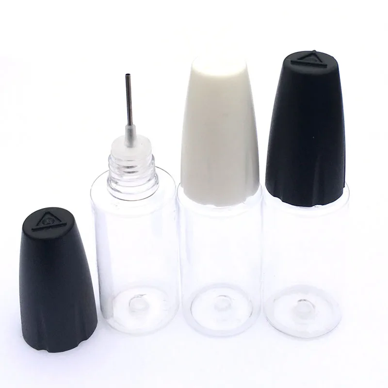 100Pcs 10ML 15ML 20ML 30ML PET 투명 유리 병 빈 오일 액세서리 액체 항아리에 대 한 긴 얇은 팁 Dropper 병