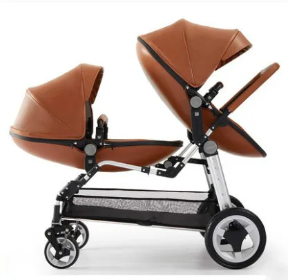 

Eggshell high-end twin high landscape second child baby stroller double folding front and rear reclining seats
