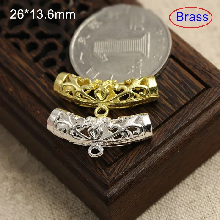 10 pcs Brass Bails Beads Hanger Charms Pendant Dangle Holders Raw Brass