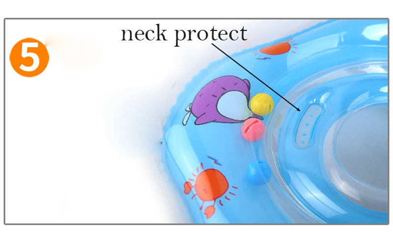 Двойные подушки безопасности Мягкие плавающие кольца детские шеи Защитные кольца Детская безопасность поплавок круг для купания надувная