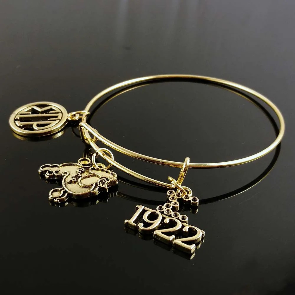 

Sorority Sigma Gamma Rho 1922 Poodles DIY Charms Love SGR Adjustable Bangle Jewelry Wire Bracelet